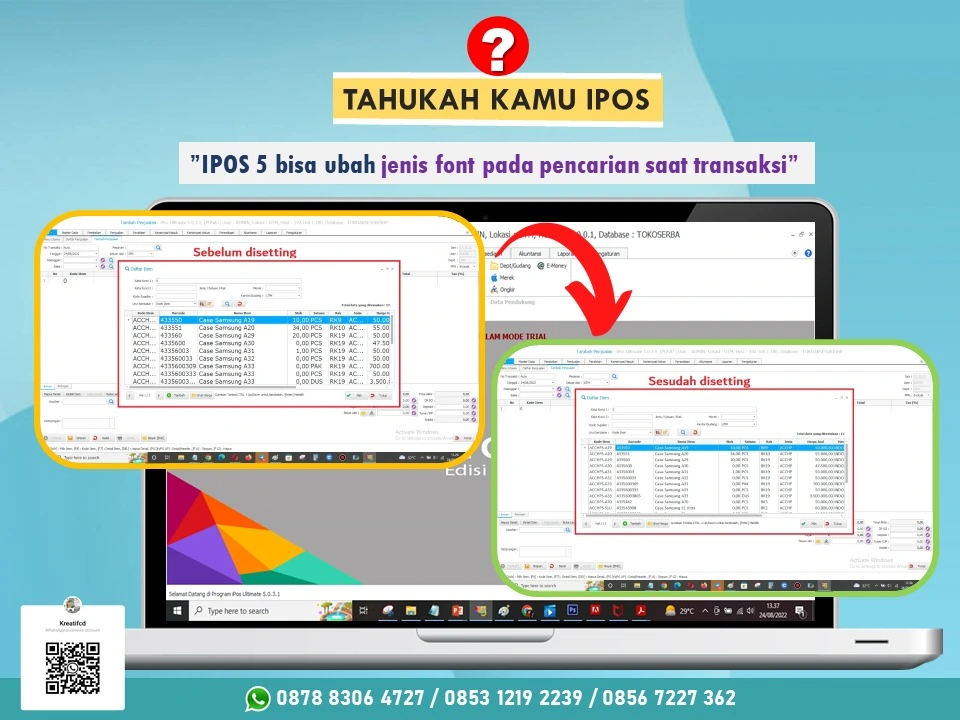 Cara mengubah font di IPOS 5
