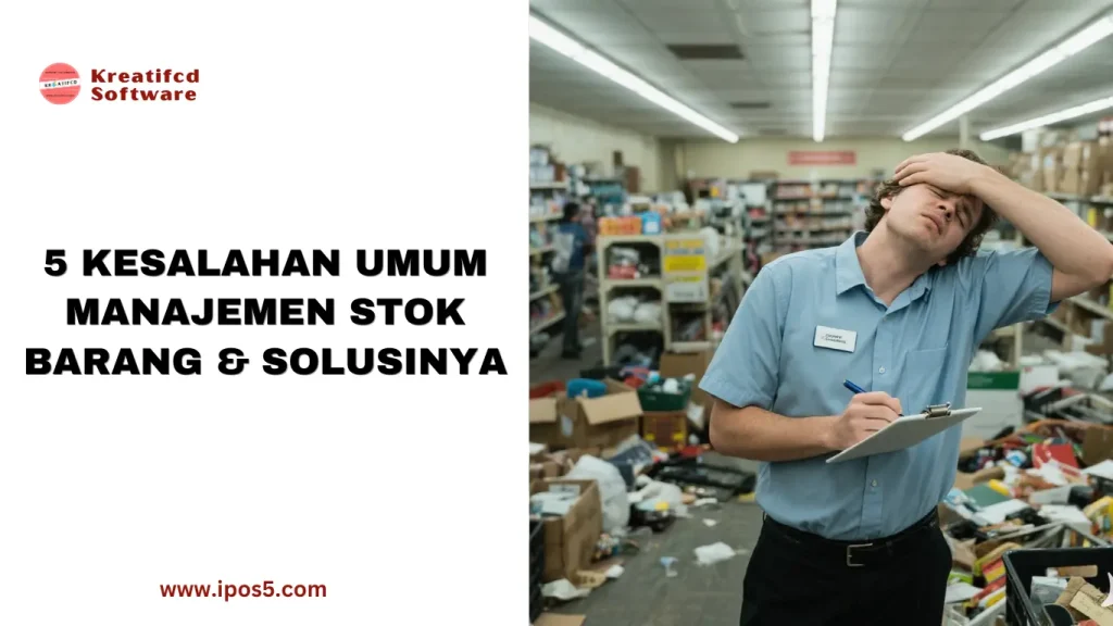 ilustrasi gudang stok produk yang berantakan